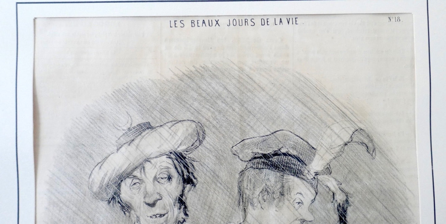 Honore Daumier Orig. Lithographie Le Mardi Gras (1844)