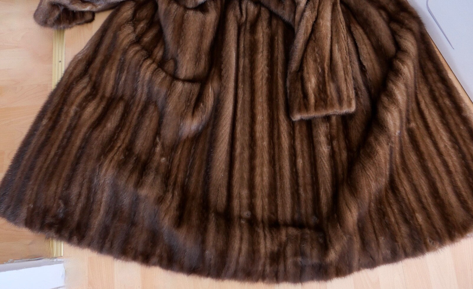 Nerz Pelz Mantel coat braun Größe 40-42