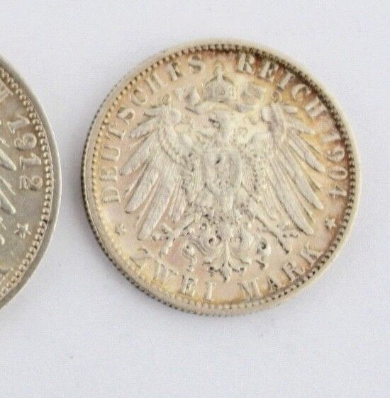  2 3 5 Mark 1902 1904 1912 F Silbermünze " Wilhelm Württemberg " Jäger 174-176