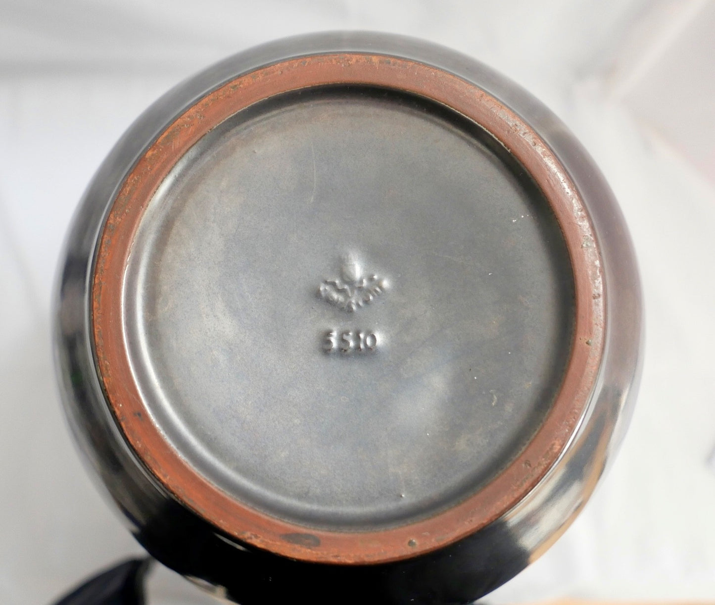 1950-60er Karlsruhe Majolika Keramik Martha Katzer Blumenvase 5510 in Grün 37 cm