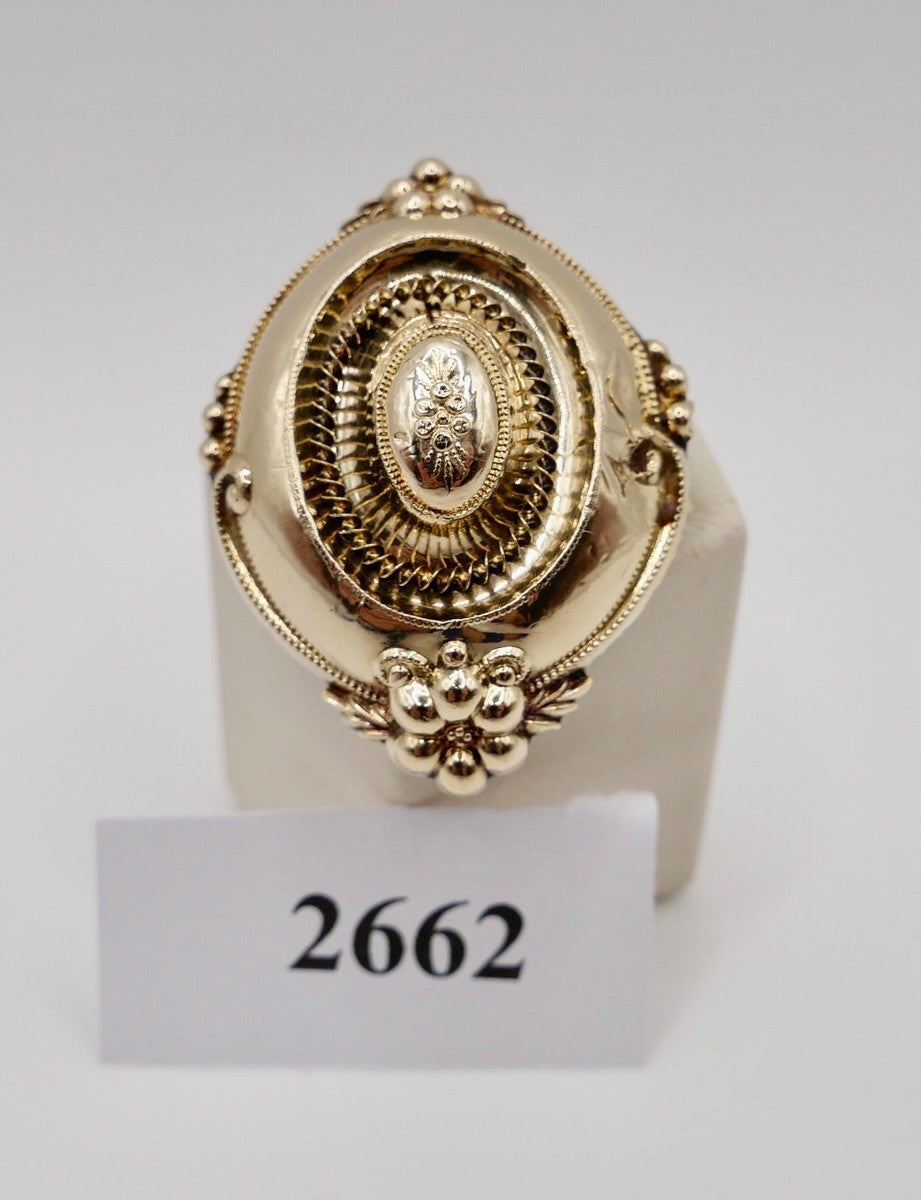 Antike Foto Medaillon Brosche Gelbgold Schaumgold Trachten Schmuck um 1880