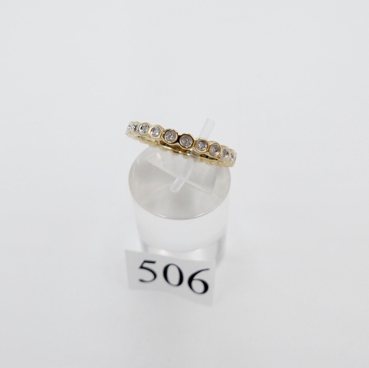 90er Jahre Memory Ring Memoirering Gelbgold Gold 585 14K Zirkonia 0,96 Ct Gr. 60