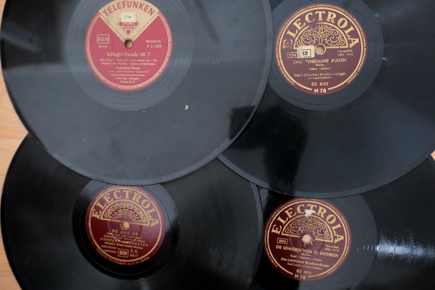 Konvolut Schellackplatten 105 Stk Schlager Operette Weihnacht 25 cm 10" Polydor