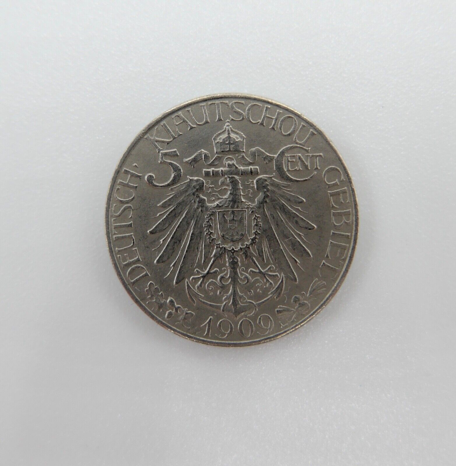 Deutsches Pachtgebiet 5 Cent Kiautschou 1909 A in SS-VZ Jäger J. N 729