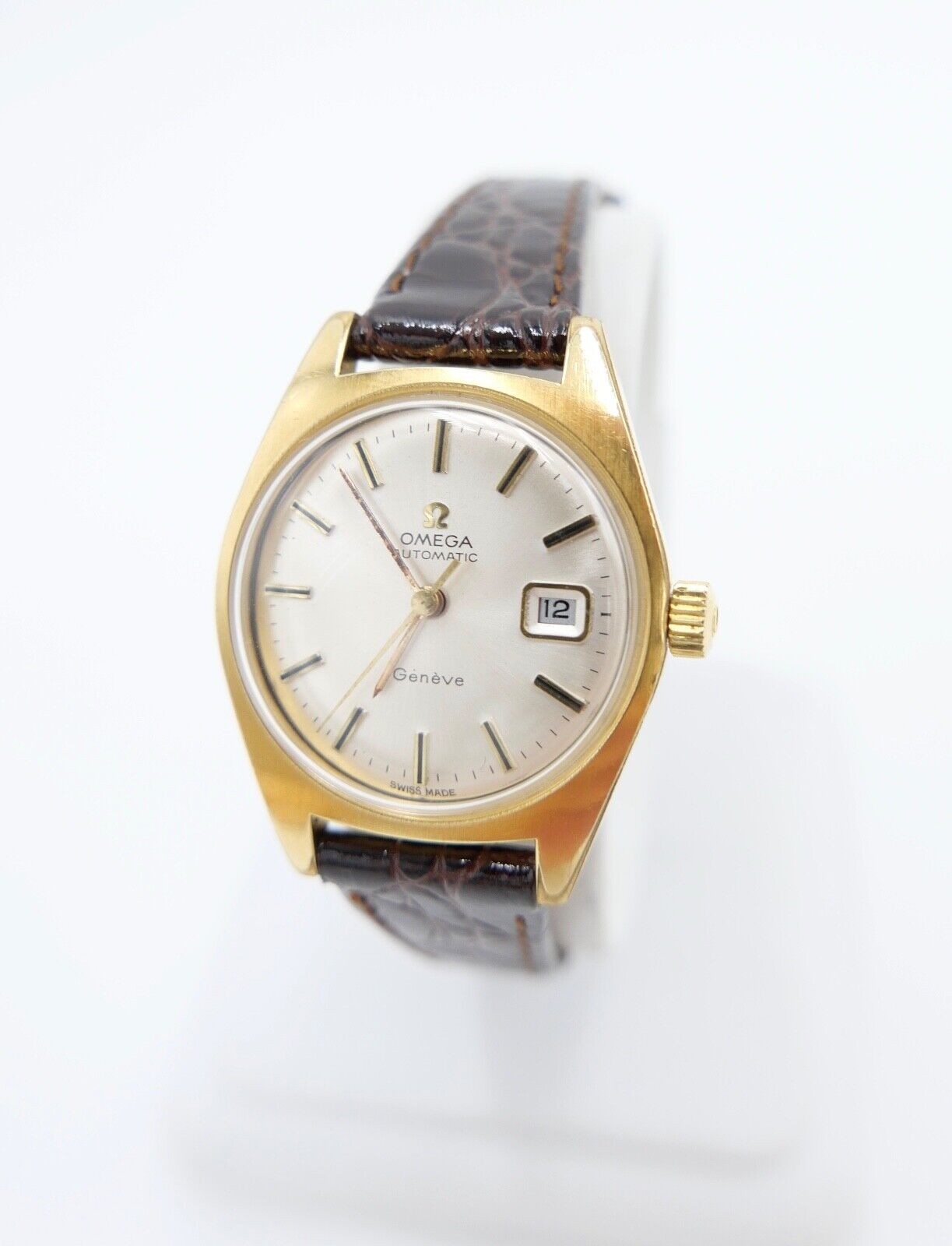 alte 60er Jahre OMEGA Geneve Damenuhr Cal. 681 Ref. 566.012 vergoldet neues Band