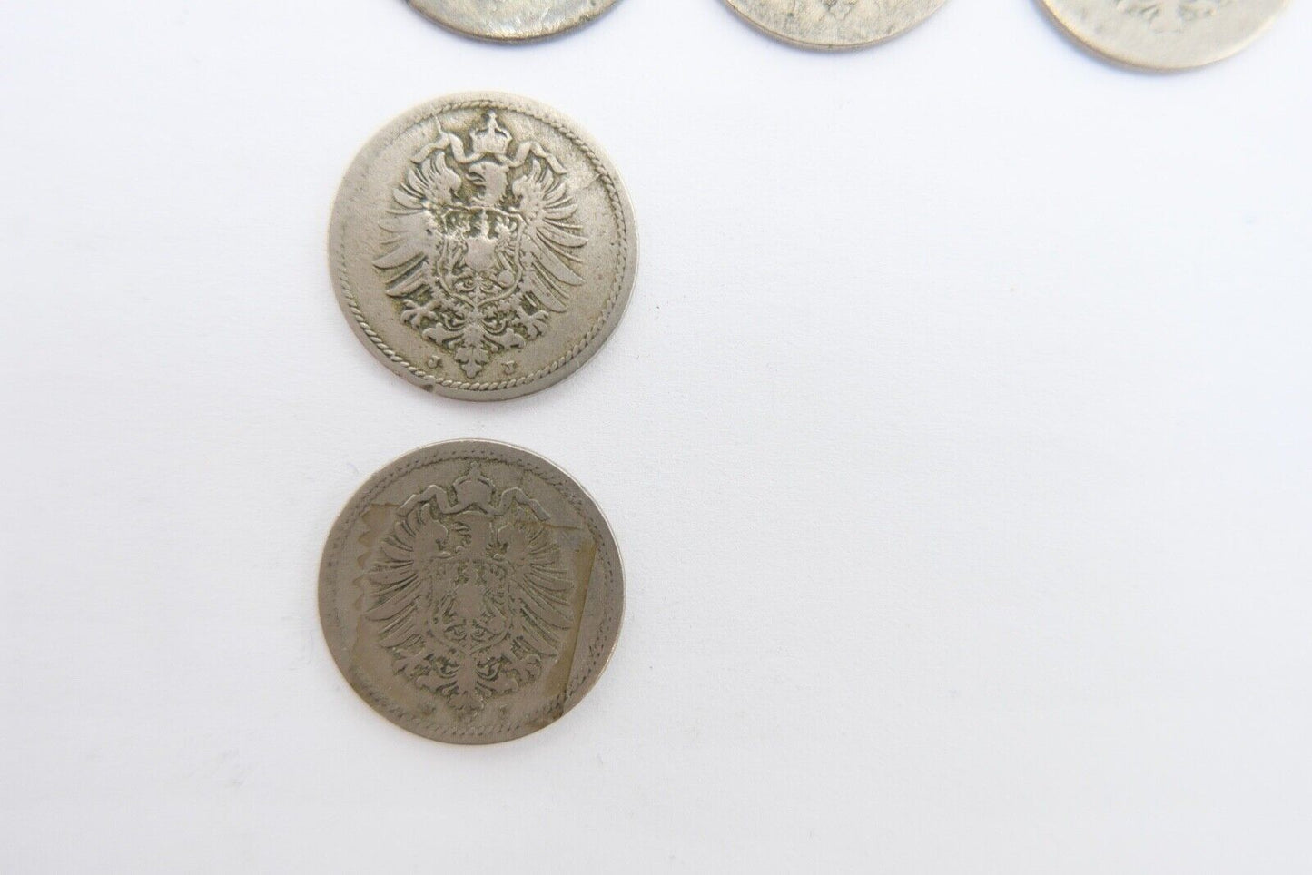 8x 5 Pfennig 1874-1888 Kaiserreich Jäger J.3 ge-s