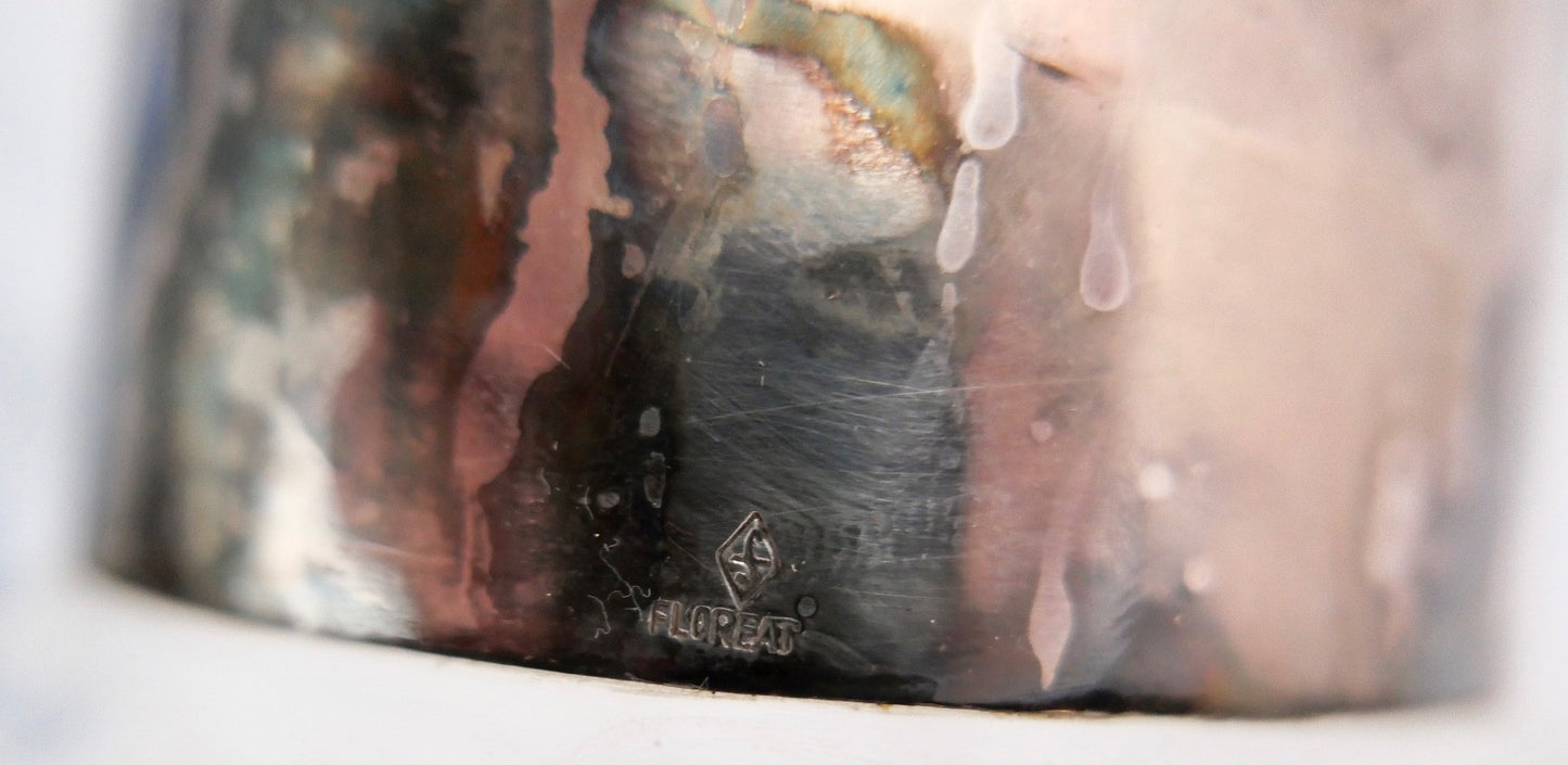 schwere Karaffe Floreat Bleikristall Versilbert Art Deco 30-40er Jahre