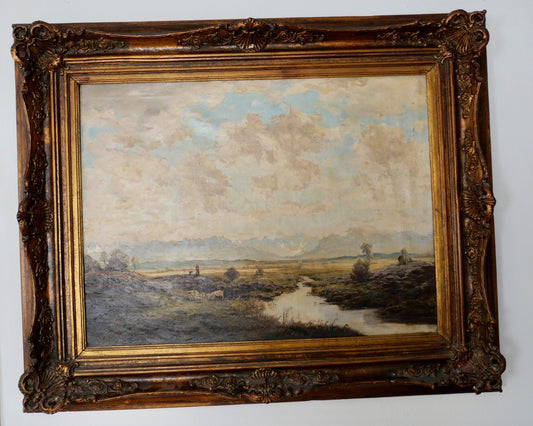 großes Ölgemälde auf Leinwand JOSEPH ROLF KNOBLOCH München 106x86 cm Landschaft