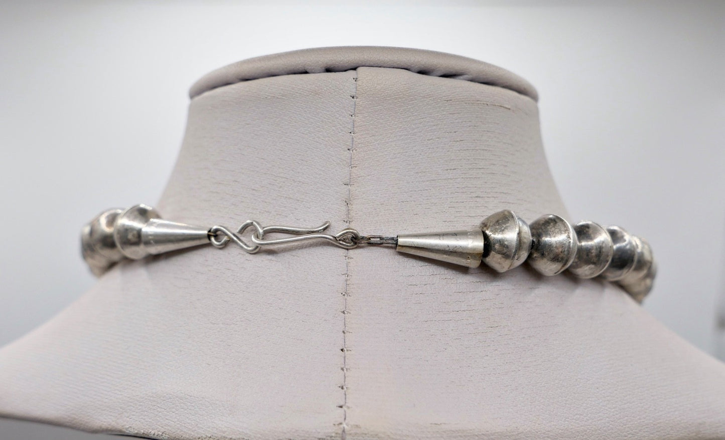 Vintage Navajo Perlen Silberkette Kugel 925 Sterling Bead Necklace Indianer