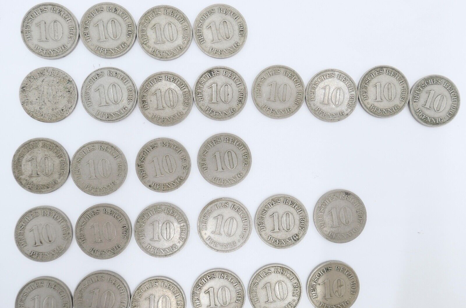 49x 10 Pfennig 1902 - 19011 Jäger J. 13 ss-stg