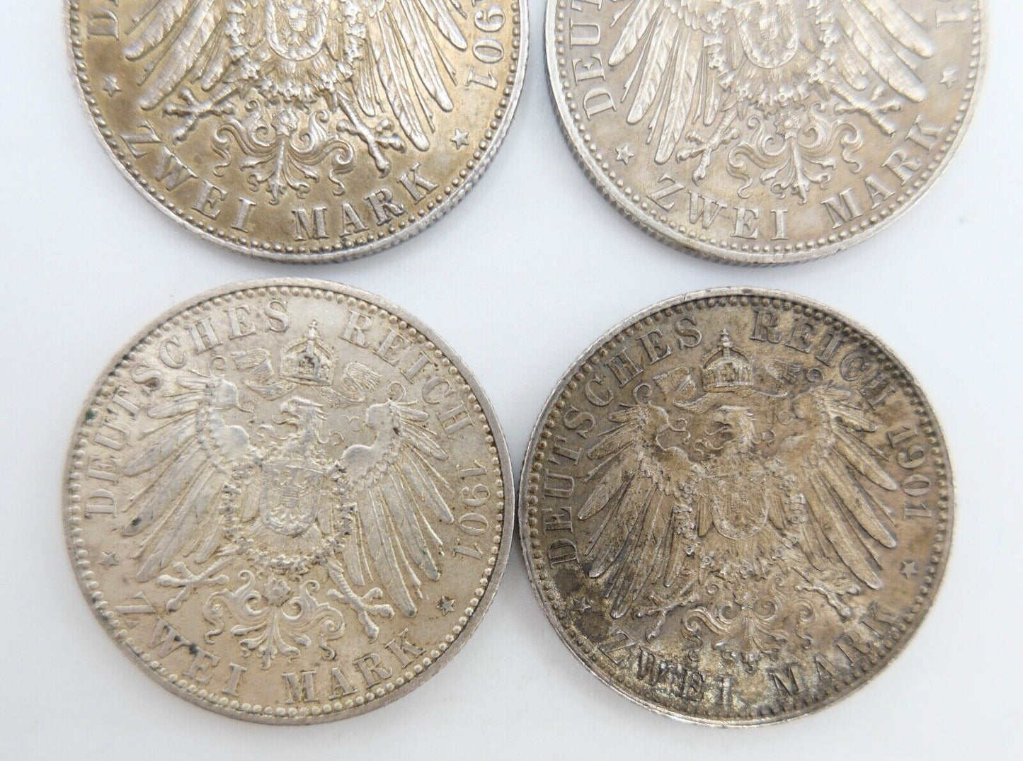 Posten LOT 4x 2 Mark Preussen 200 Jahre Königreich von 1901 Jäger J.105