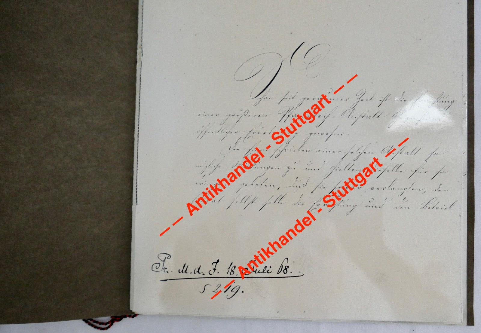 Historisches Dokument Amtsblatt 1868 Königliches Ministerium Innern Stuttgart