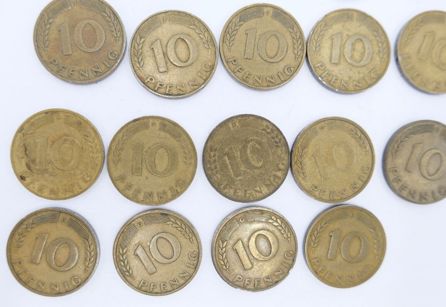 21x 10 Pfennig 1949 D F G J Jäger J. 378 ss-vz