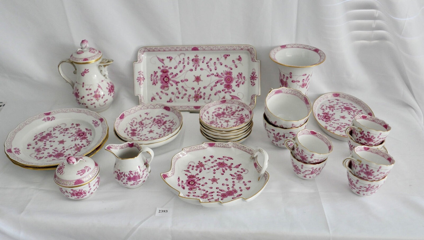 Meissen 1. Wahl Kaffee Mokka Service 25 Teile Porzellan Indisch Purpur