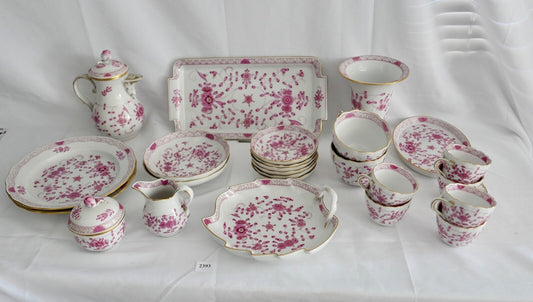 Meissen 1. Wahl Kaffee Mokka Service 25 Teile Porzellan Indisch Purpur