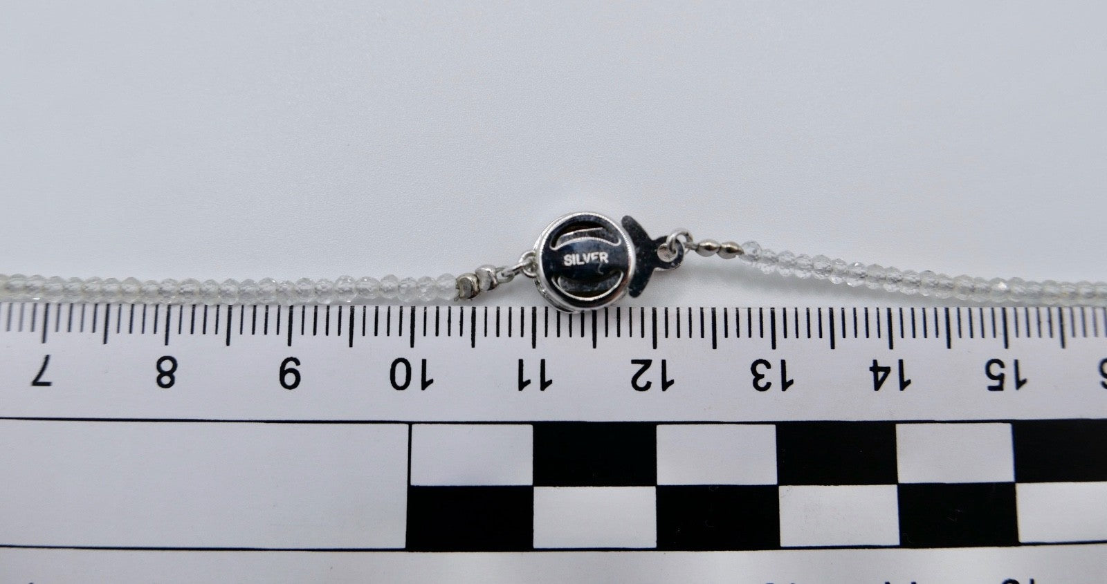 Elegante Kette mit großer Barockperle & Bergkristall 50 cm Silberverschluss