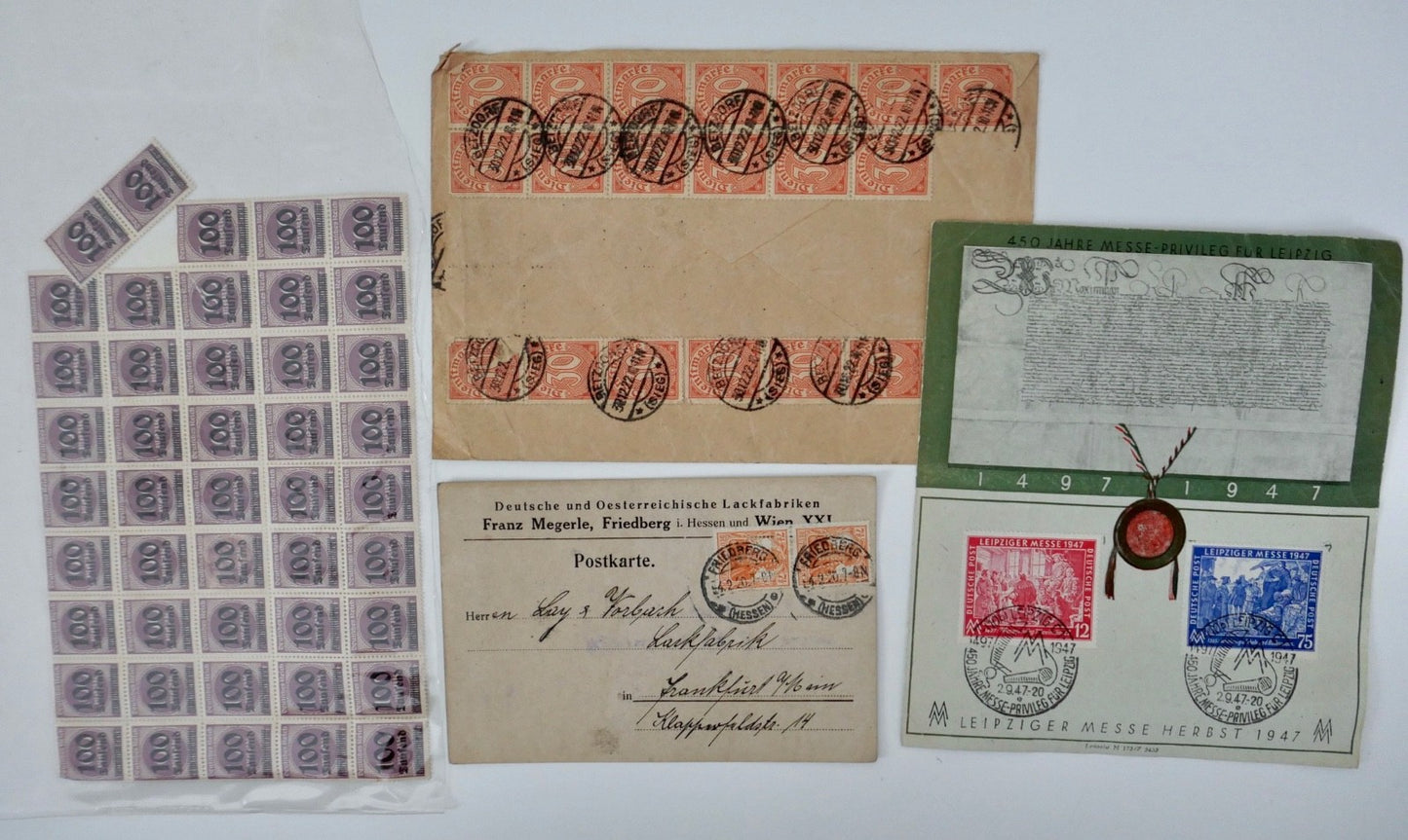 Großes Briefmarken-Konvolut Deutsches Reich Inflation 3. Reich Belege Einheiten