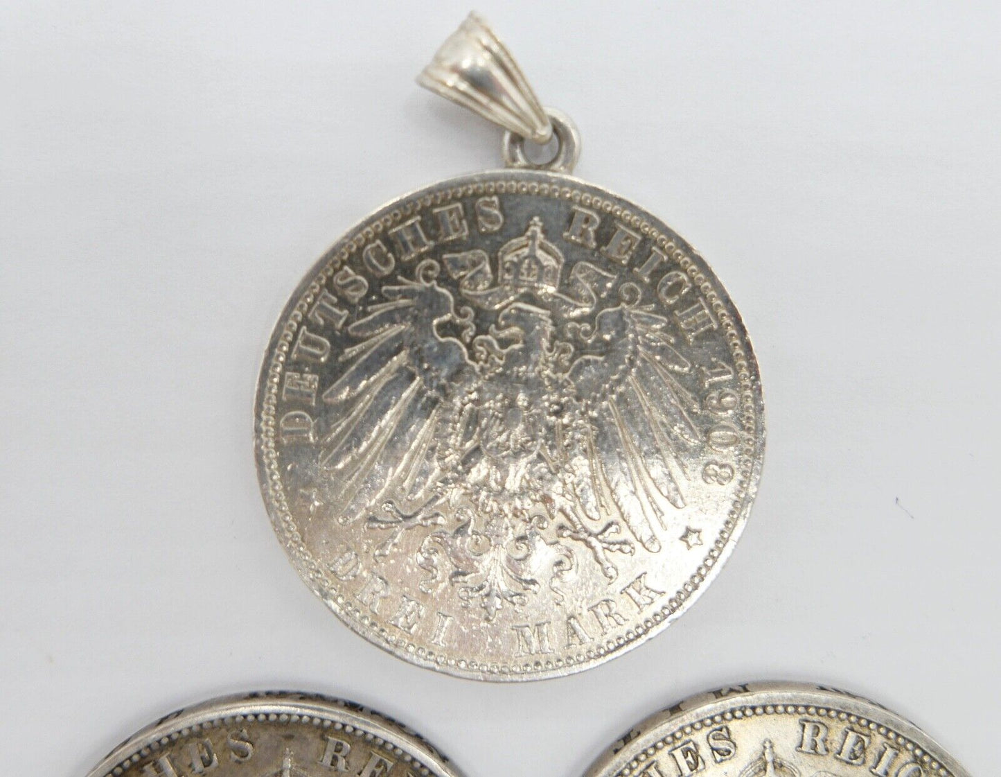 5 Stück 3 Mark 1908 Wilhelm II. Jäger J.103 Dt. Kaiserreich Silber Preussen