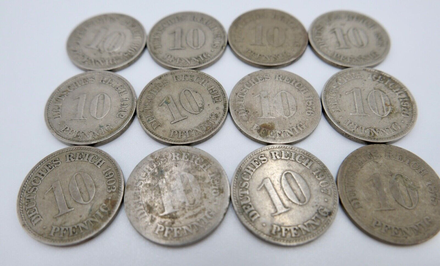 16x 10 Reichspfennig  1875 1876 1896-1913 Jäger J. 4 & 13