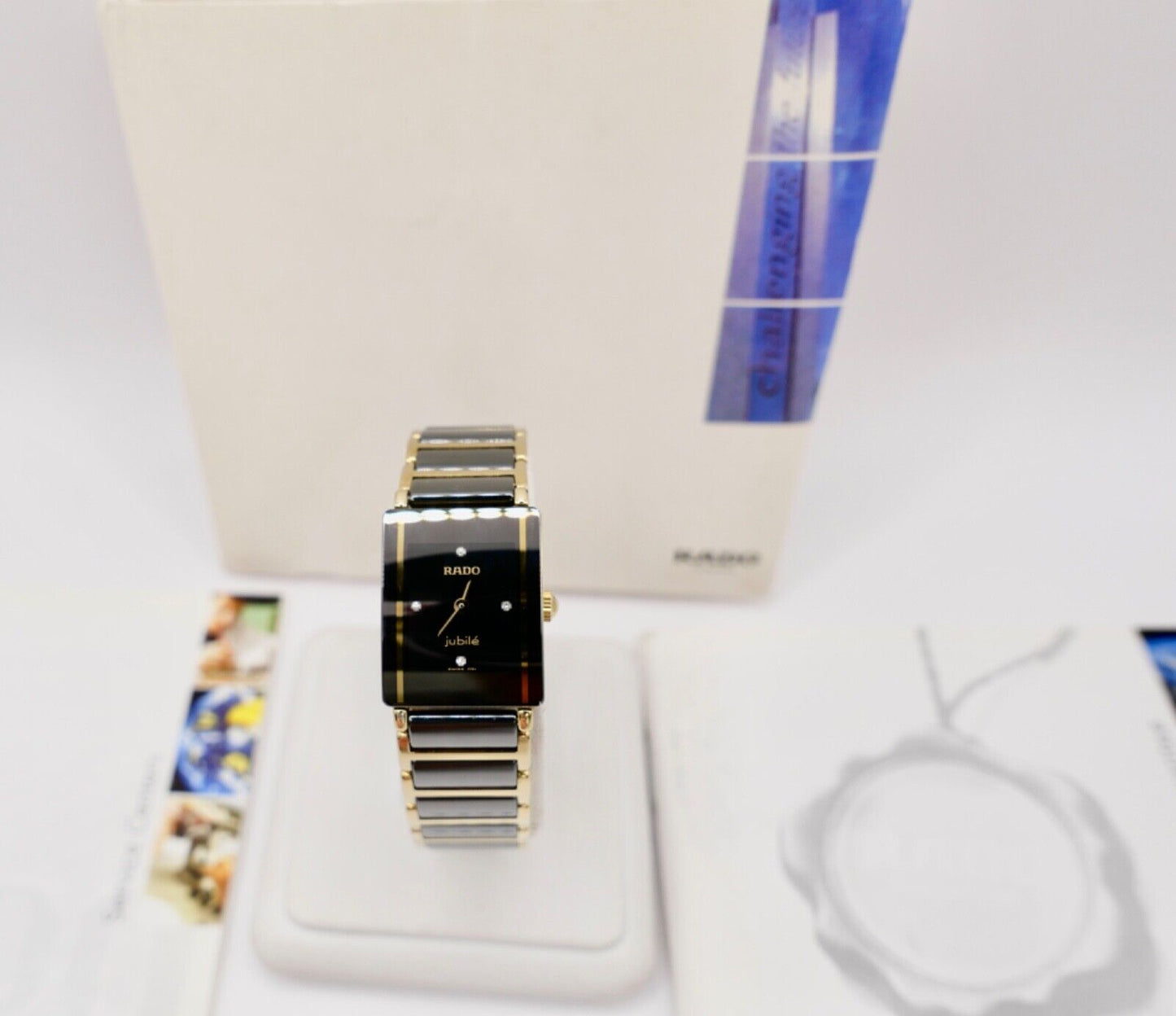 RADO Diastar Jubilé Damenuhr Ref. 153.0383.3 Keramik Gold Quartz Diamant 22x18mm