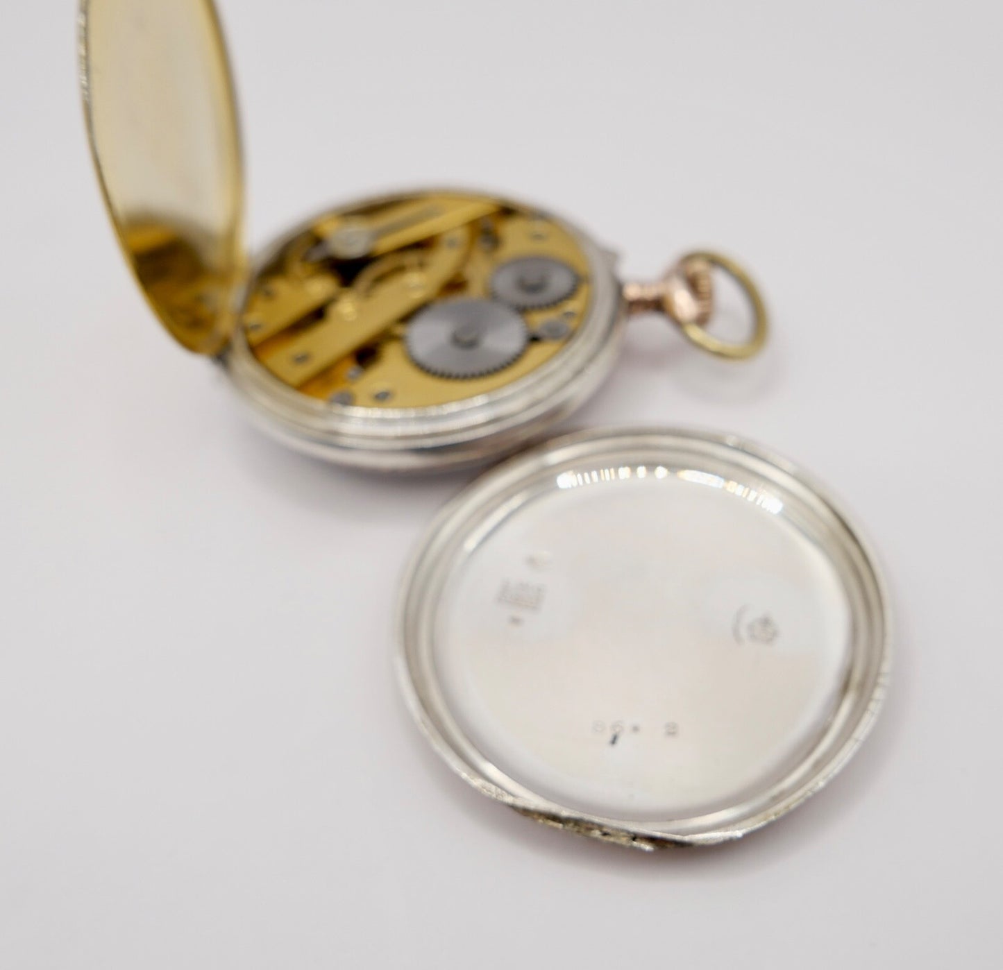 L.W.C. Open Face Taschenuhr 800 Silber Ø 46mm