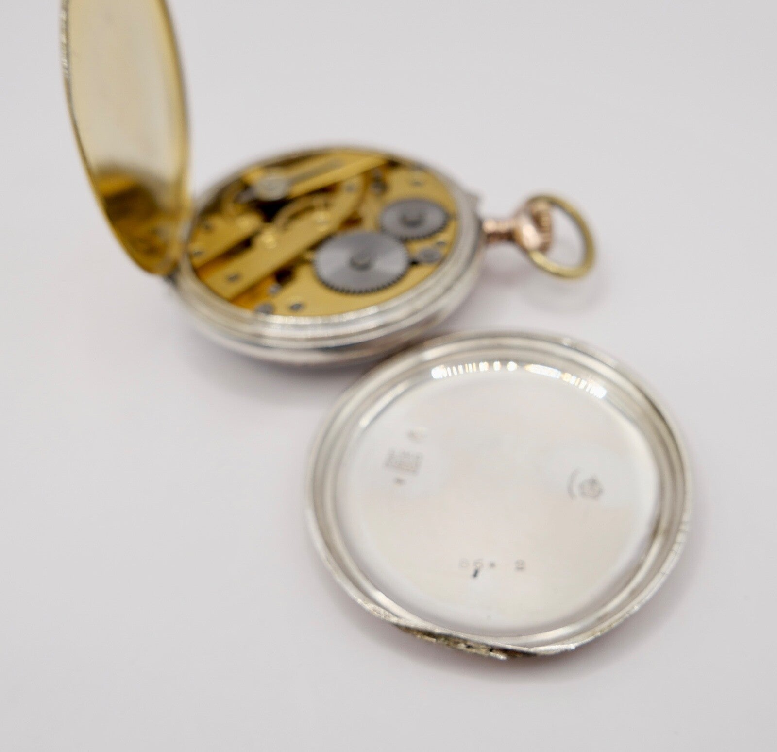 L.W.C. Open Face Taschenuhr 800 Silber Ø 46mm