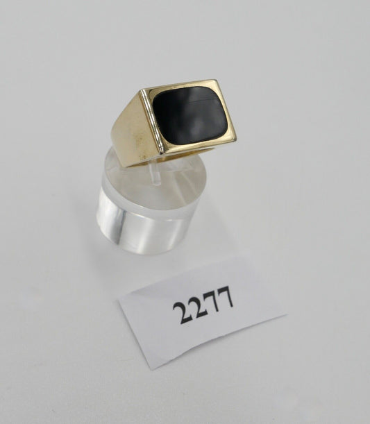 Alter Siegelring Herrenring Ring 835 Silber / Vergoldet Gr. 60-61 mit ONYX