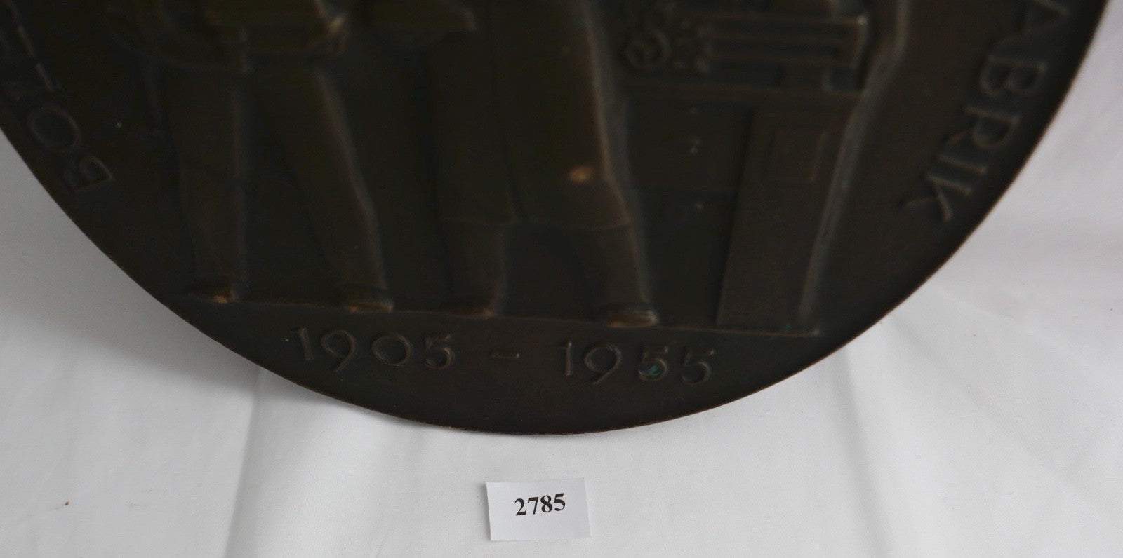 Boley & Leinen Bronzeplakette Werkzeugmaschinenfabrik Jubiläum 1905-1955 Relief