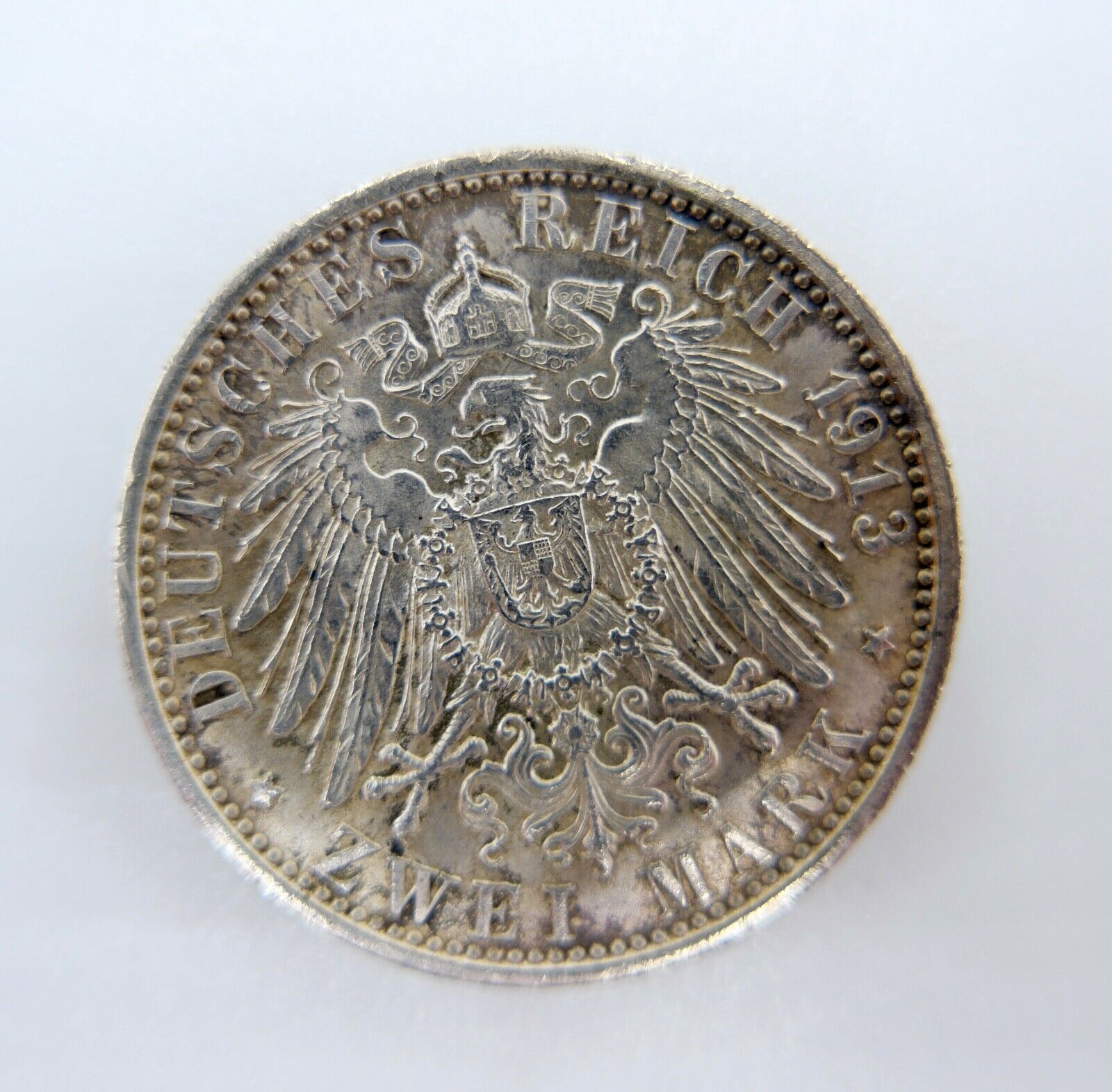 2 Mark Preußen Wilhelm II. 1913 A Silber J. Jäger 111 vz-stgl mit hohem Rand