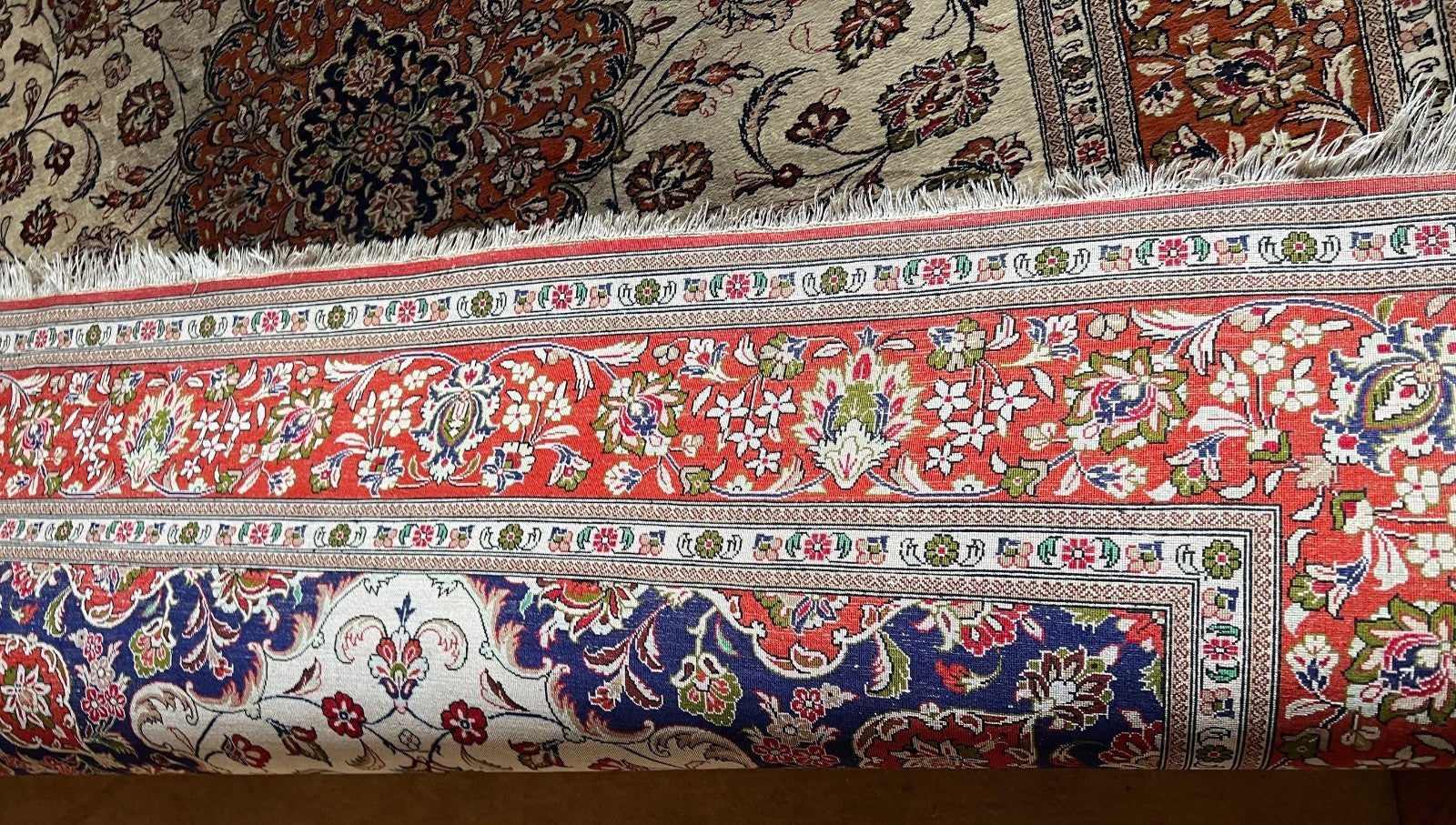 Seide Kashan alter Orientteppich Perserteppich old carpet 200 x 140 cm