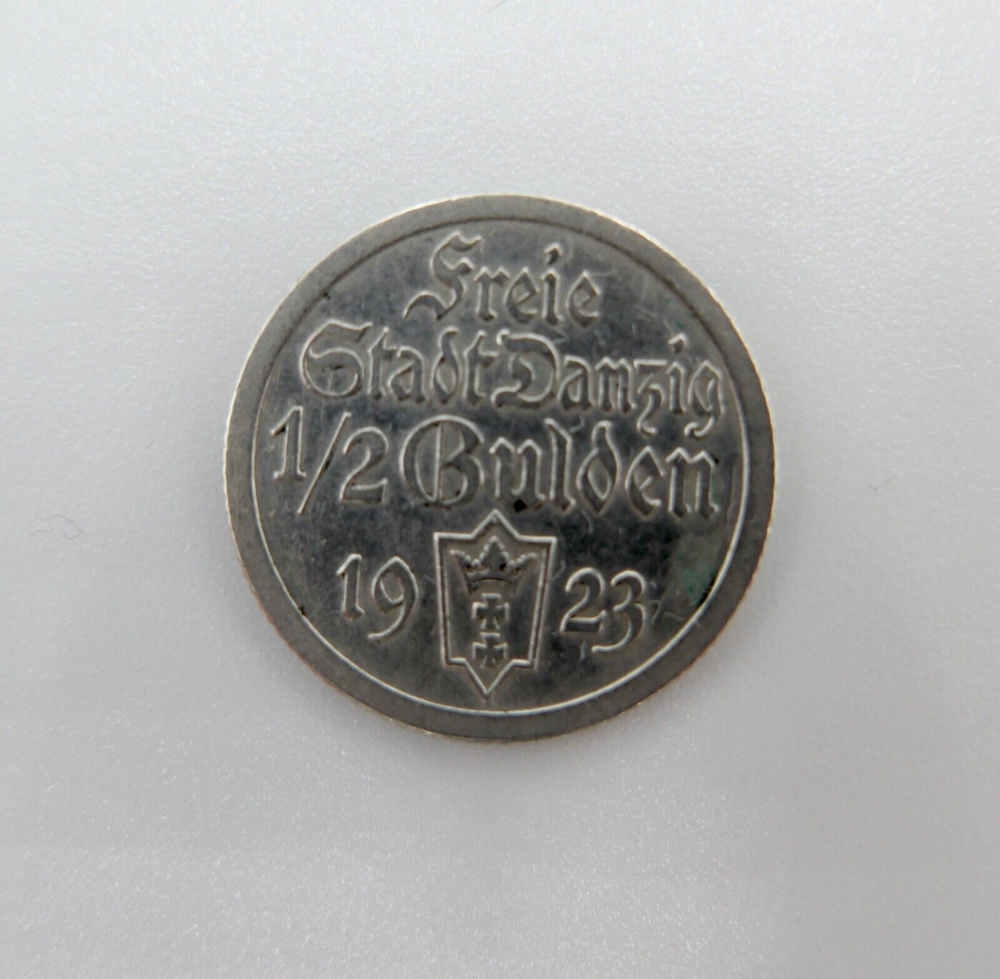 freier Stadt Danzig 1/2 Gulden Silber Münze 1923 Jäger D 6