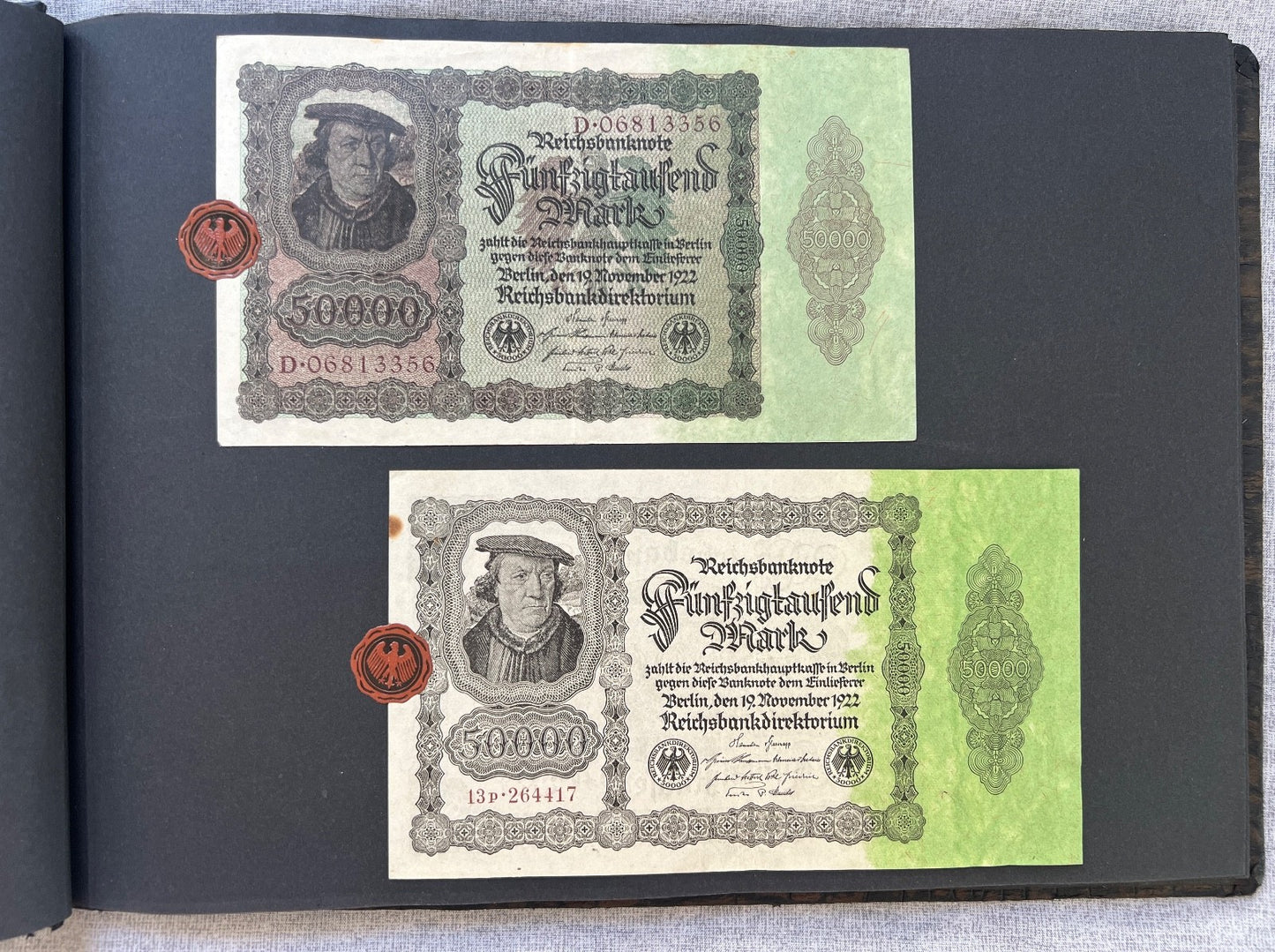 Album  116x Inflation Geldscheine Ro. Banknoten Mark Reichsbahn Mrd Mio UNC