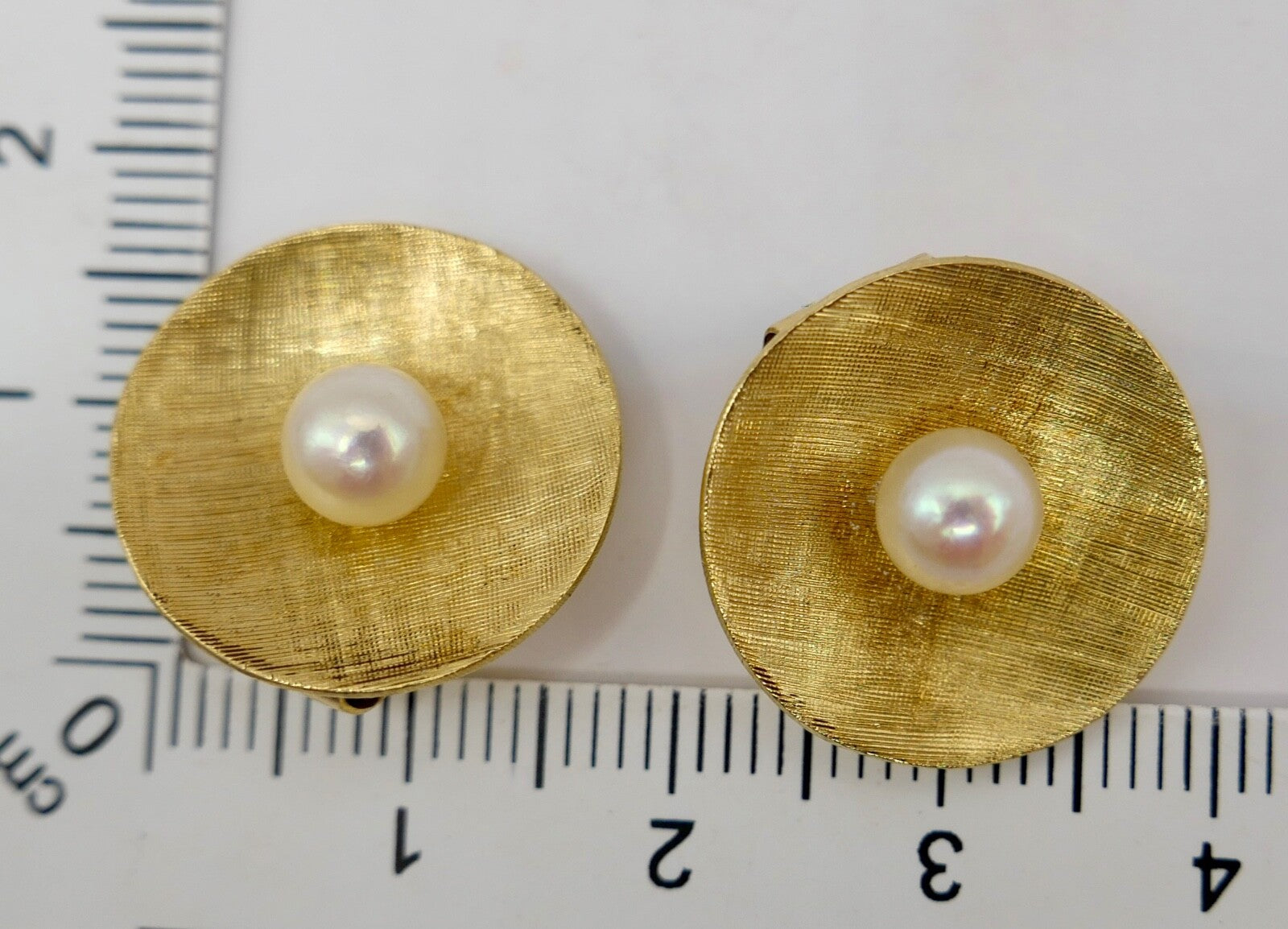 Perlen Ohrringe 750 18K Gelbgold  1990er Jahre PZ