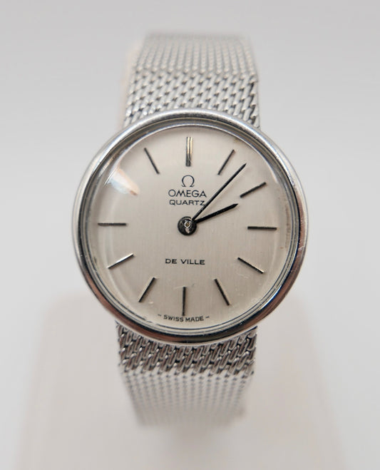 80er Jahre OMEGA De Ville Damenuhr Ref. 591.0012 Quarz 25mm im original Zustand