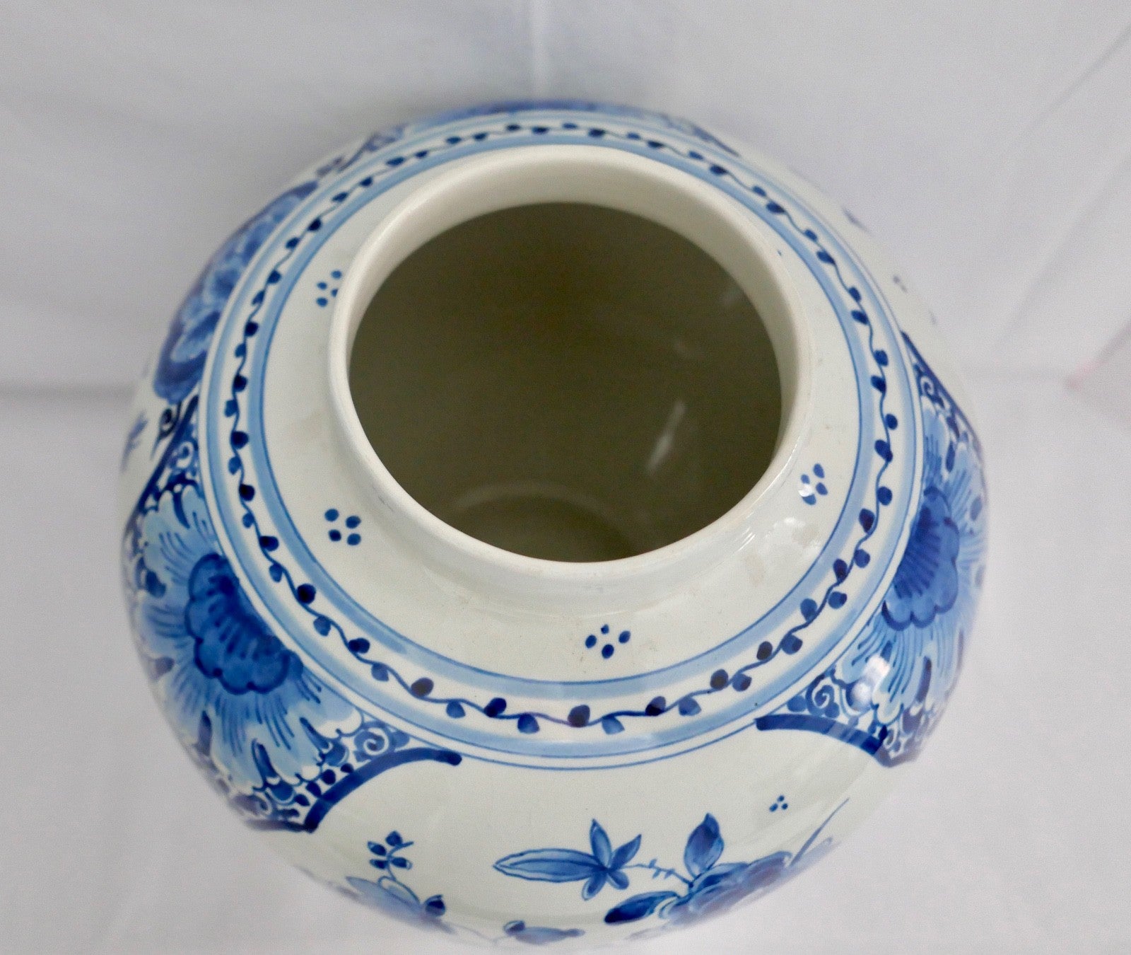 altes Deckelgefäß Ingwertopt Delft 1924 Maler AB