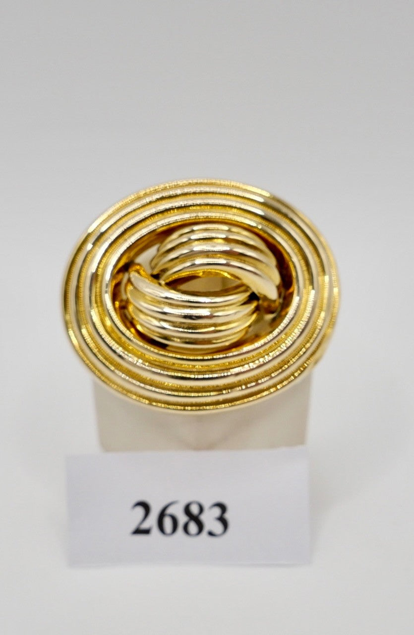 Ovale antike 585 Schaumgold Knoten Brosche 2-teilig Gelbgold um 1880 Biedermeier