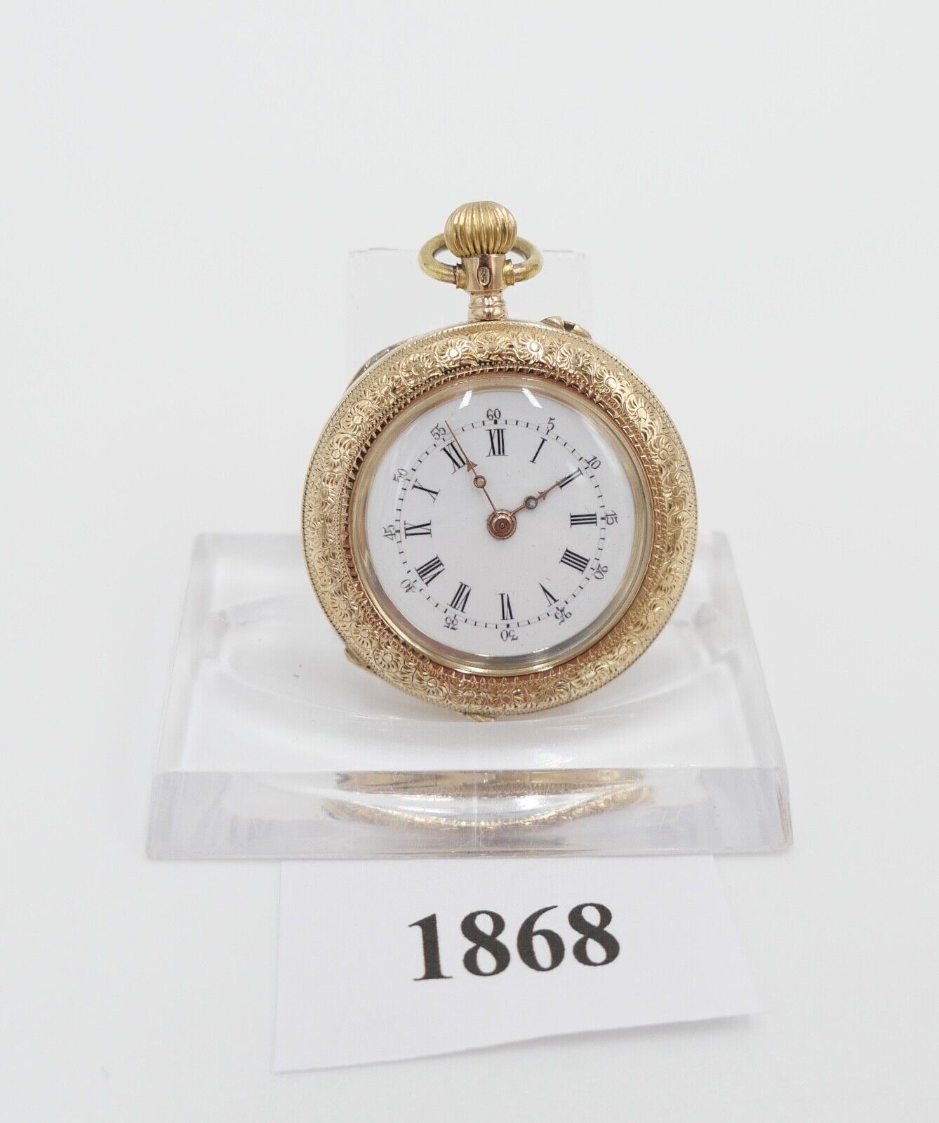 kleine Damen Taschenuhr um 1900 Ø 31mm 585 / 14K GOLD Schweiz Eichhörnchen Punze