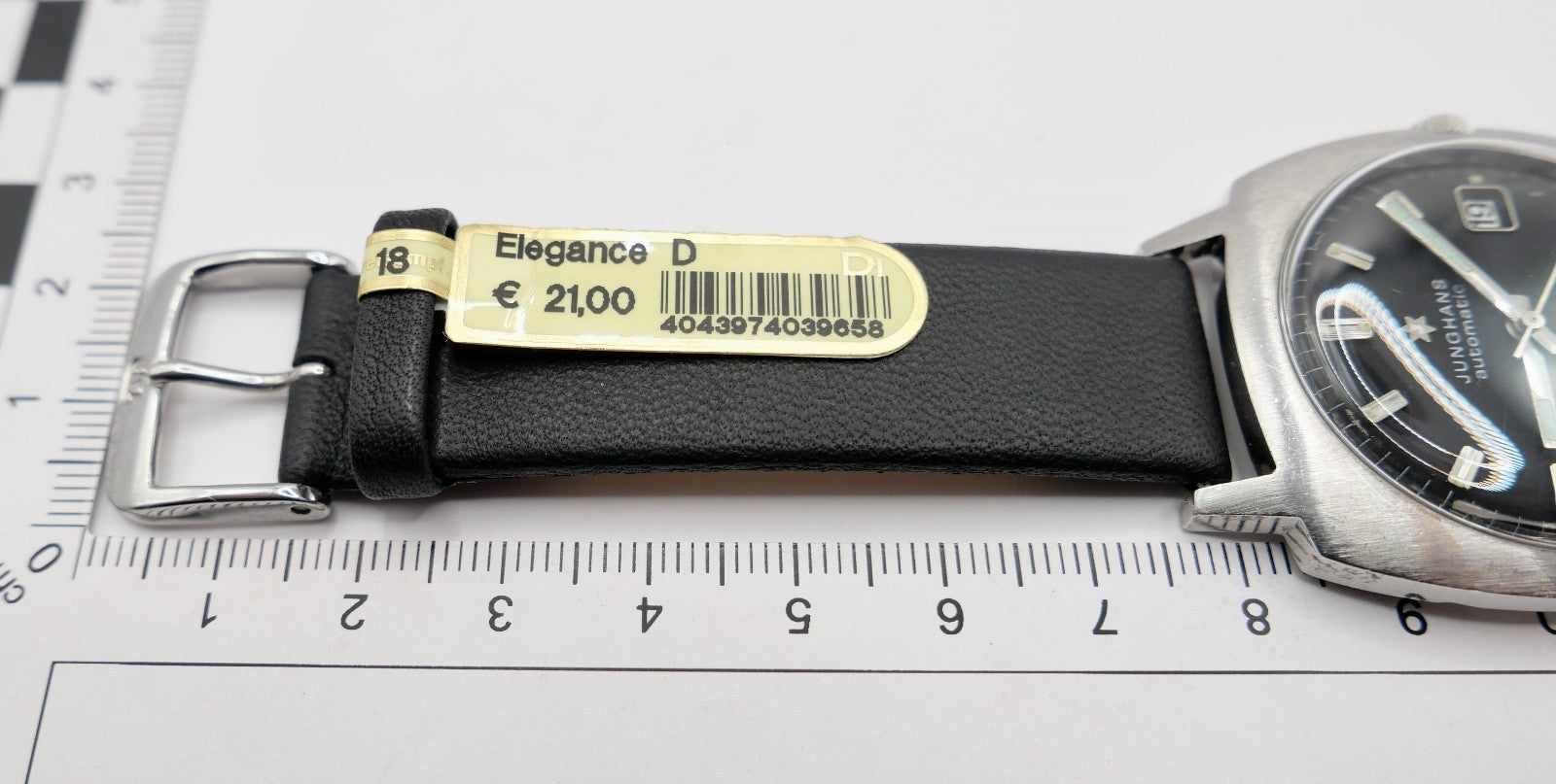 1970er Junghans Automatic Herrenuhr Cal. Eta 2472 schwarzes Zifferblatt