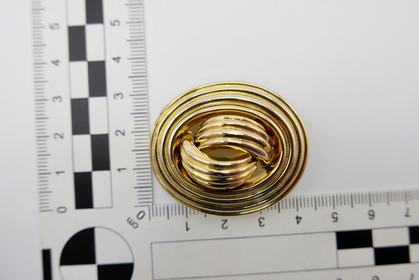 Ovale antike 585 Schaumgold Knoten Brosche 2-teilig Gelbgold um 1880 Biedermeier