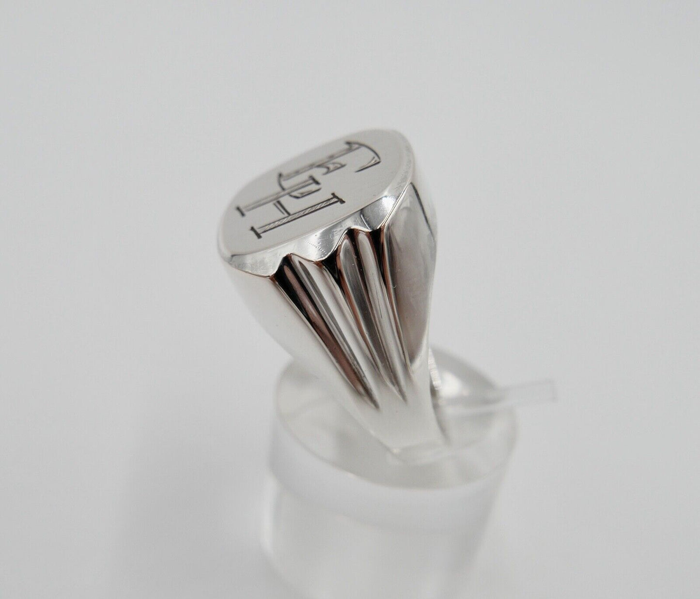 ART DECO Siegelring Monogramm EH Herrenring 835 Ring Silber Gr. 67 GGS