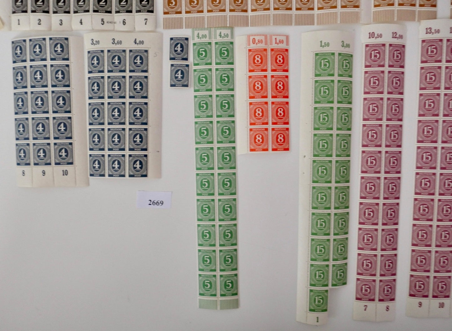 Konvolut Deutsche Post Ziffernserie 1946 1947 Bögen Einheiten Postfrisch Bogen