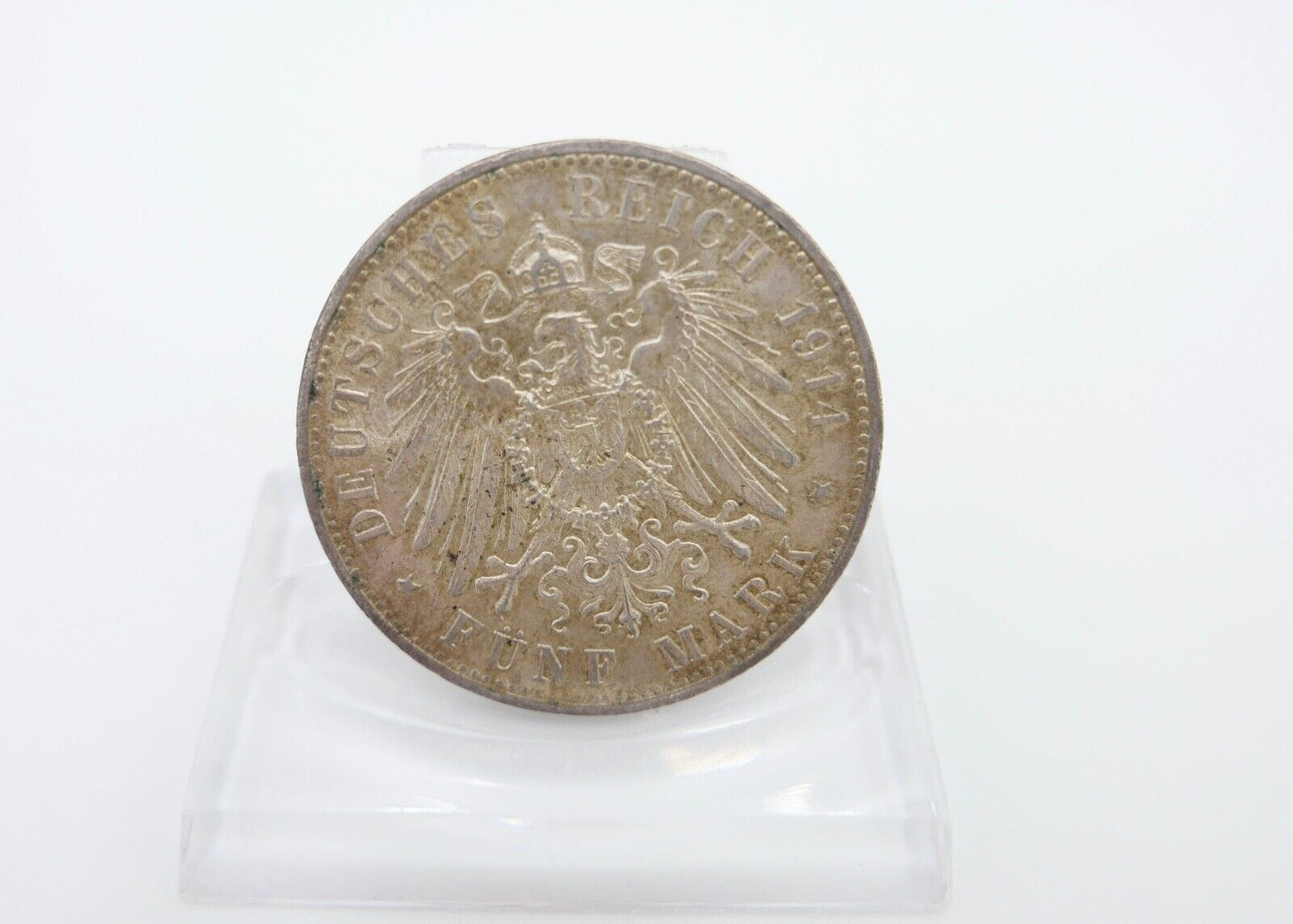 5 Mark 1914 A J.114 PREUSSEN KAISER WILHELM IN UNIFORM Silber 900