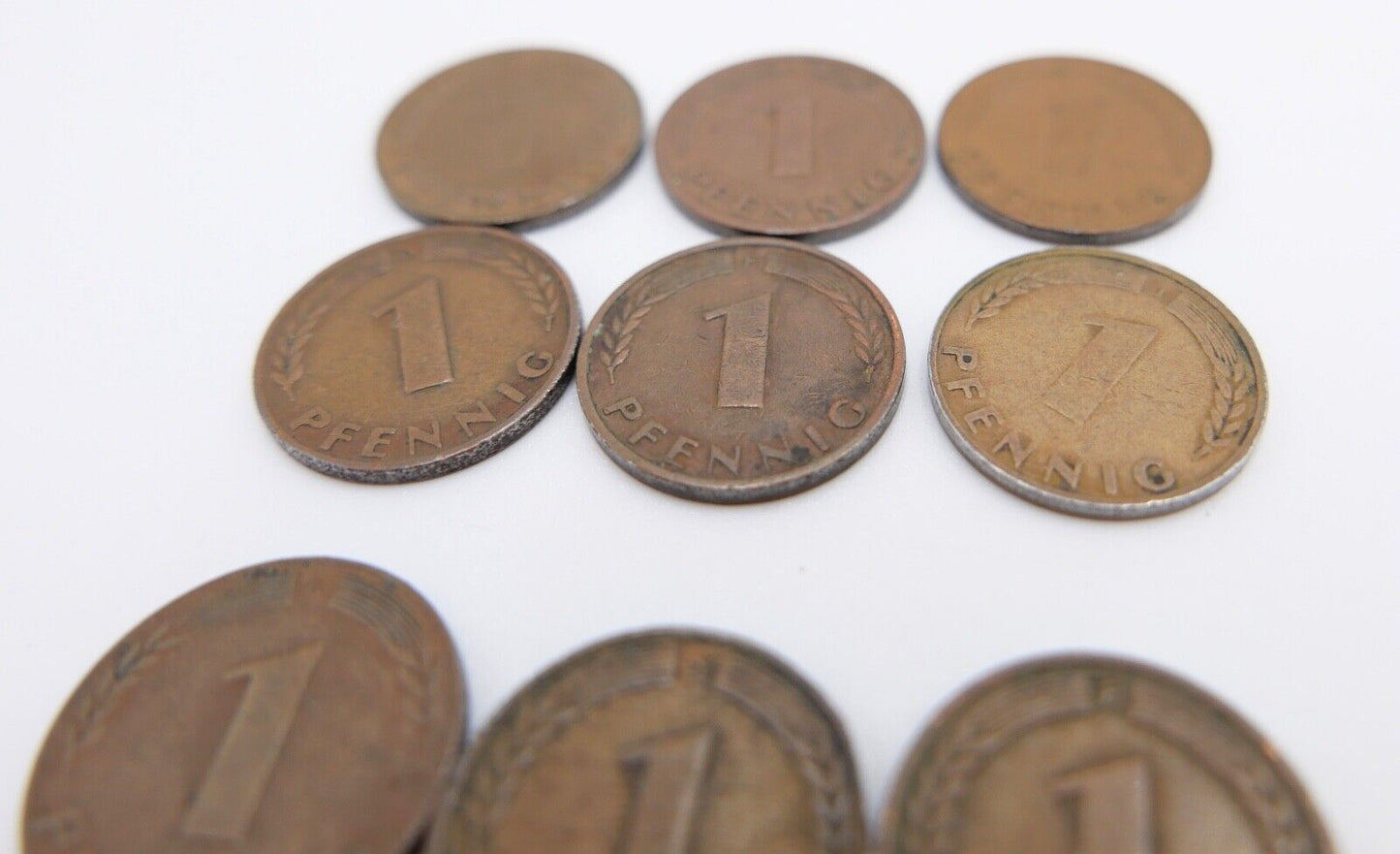 Posten LOT 1 9x 1 Pfennig 1948 & 1949 Jäger J. 376