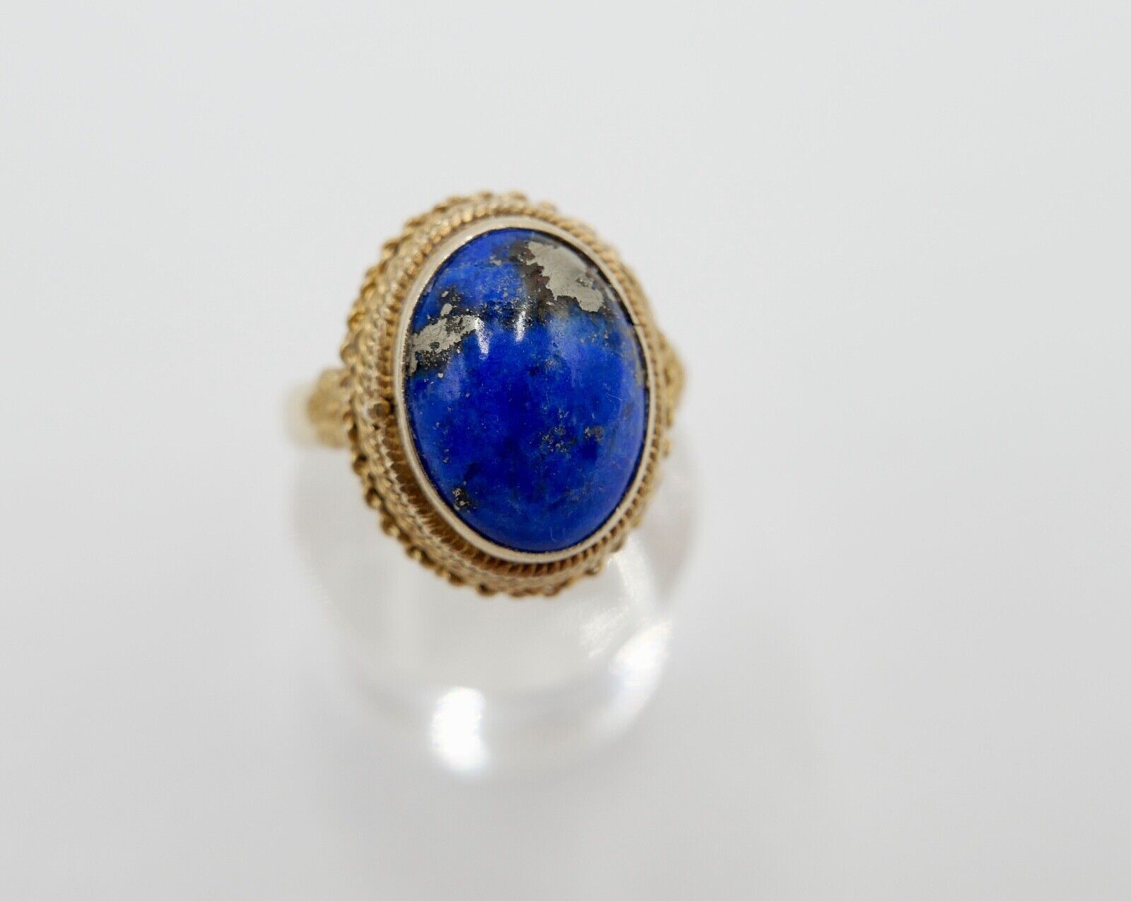 Lapislazuli Lapis Lazuli Ring Silber vergoldet 1960er Jahre China