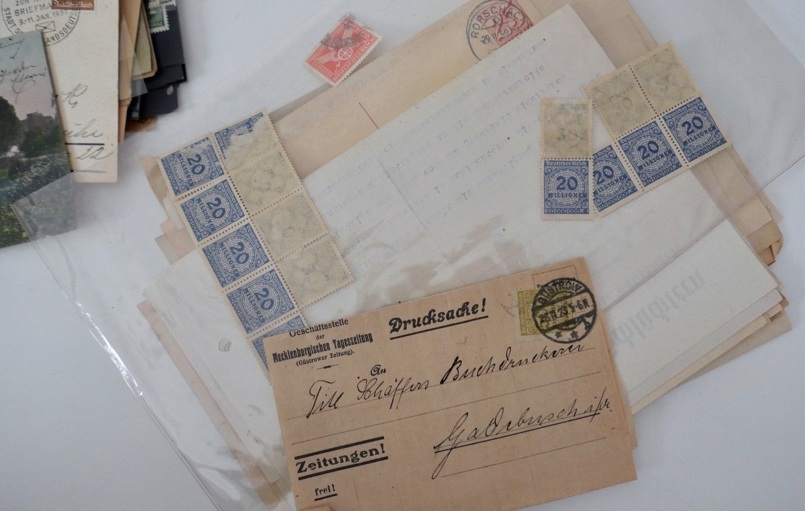 Großes Briefmarken-Konvolut Deutsches Reich Inflation 3. Reich Belege Einheiten