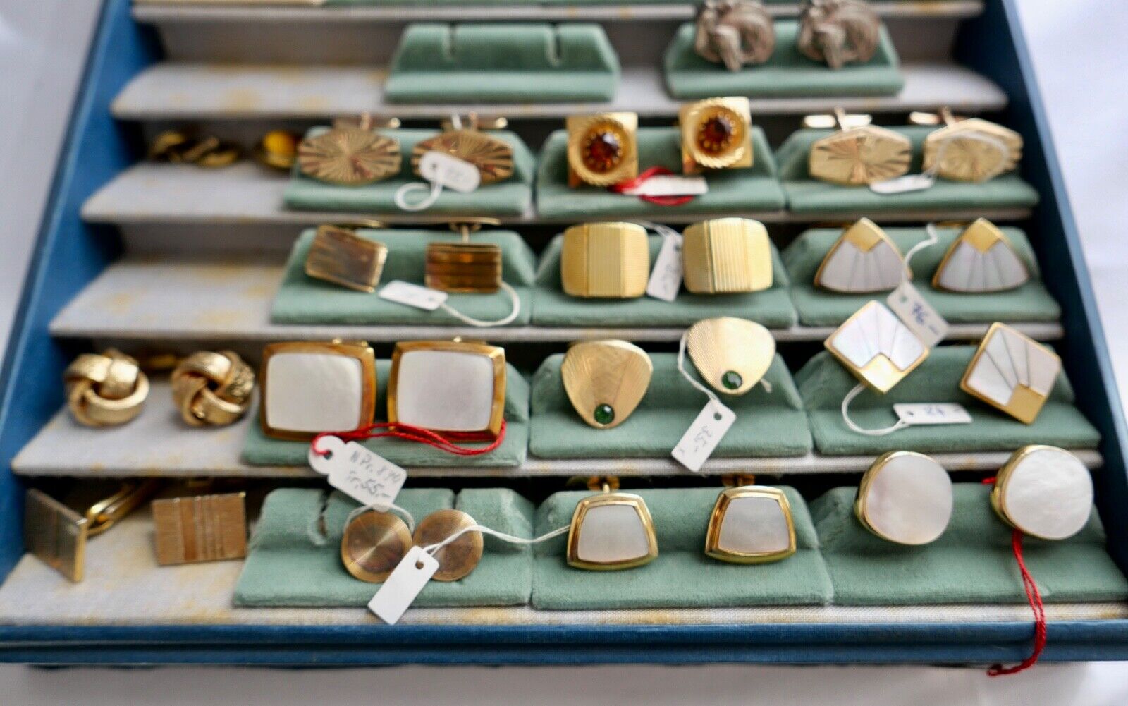 Konvolut SILBER & VERGOLDET Manschettenknöpfe Juwelierauflösung NEU 32 Stück - Antikhandel-Stuttgart