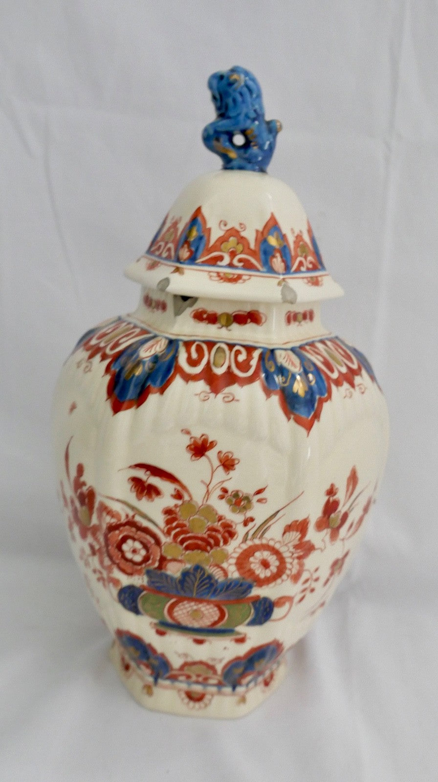 Alter Delft Pijnacker 1792 Deckelvase Urne 28 cm TvW CP Niederlande 1971