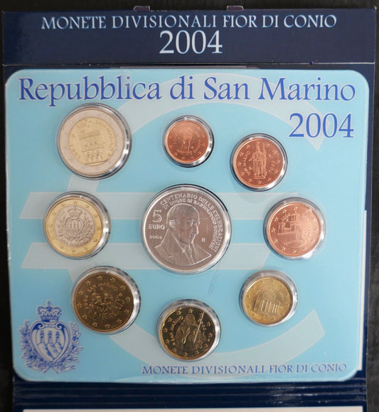 Euro Kurssatz San Marino 2004 ST Kursmünzensatz € Ländersatz Silbermedaille