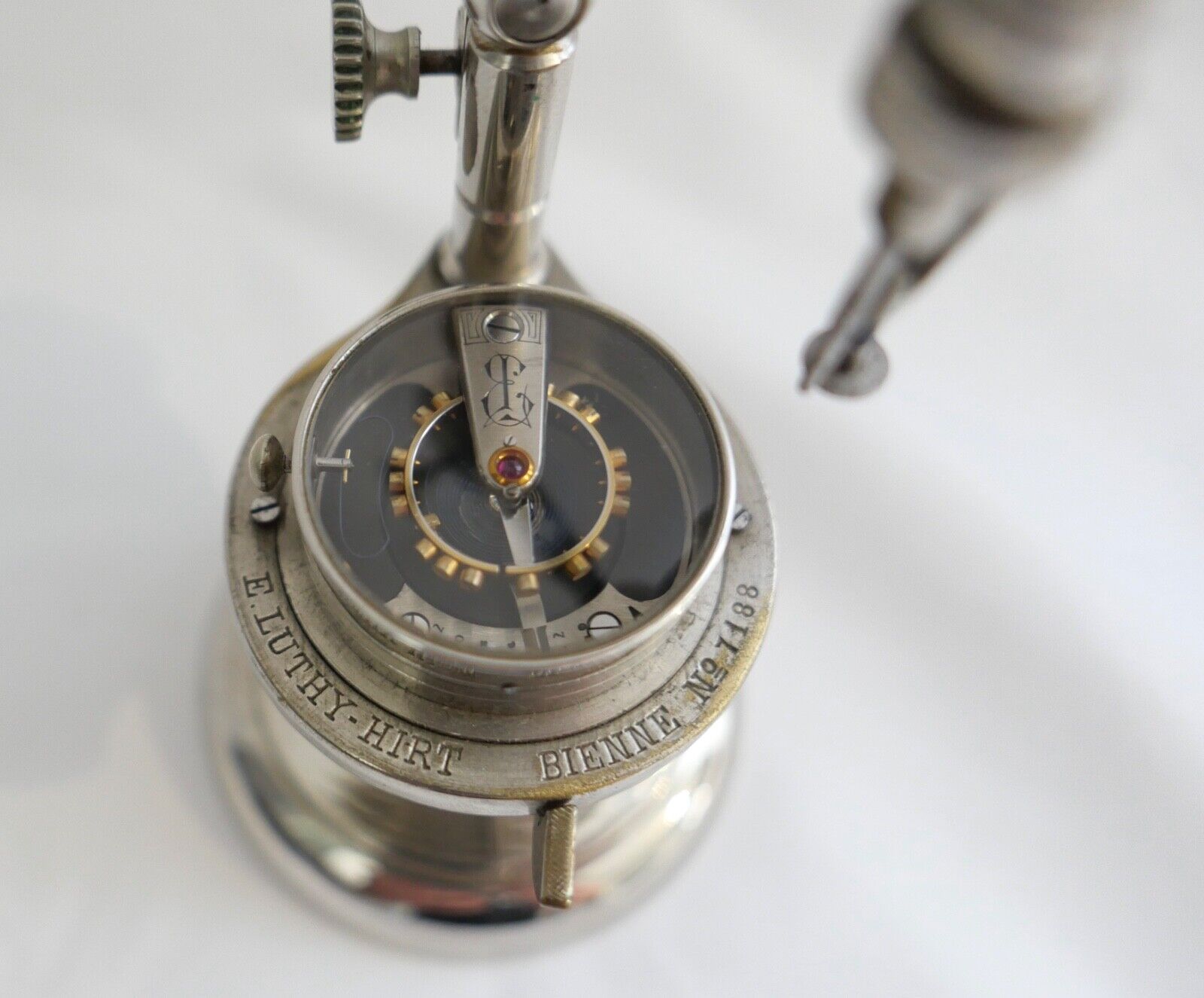 Spiralabzählmaschine E. Luthy Hirt Bienne in original Box - Antikhandel-Stuttgart