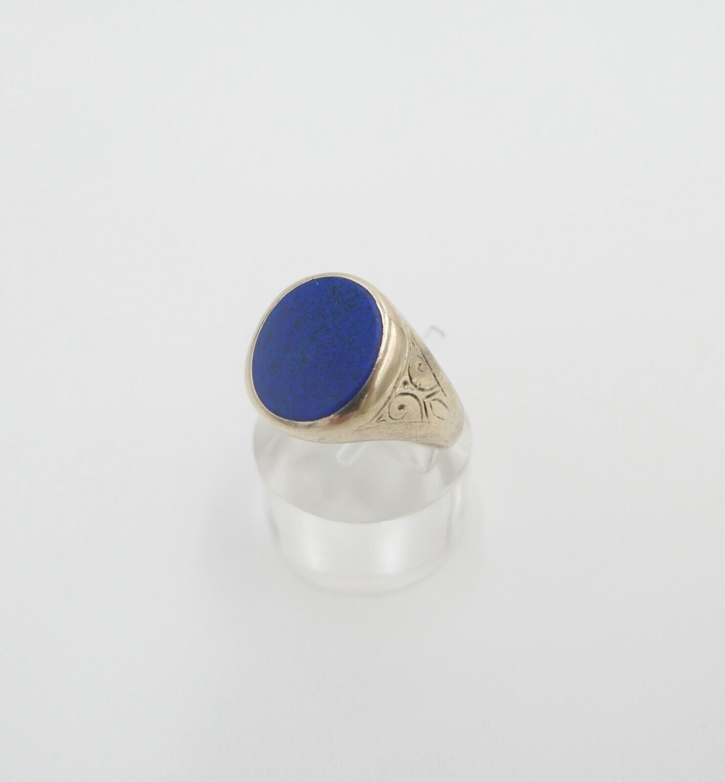 antiker Siegelring Wappenring um 1880 Herrenring Gold 333 8K Lapislazuli Gr. 62